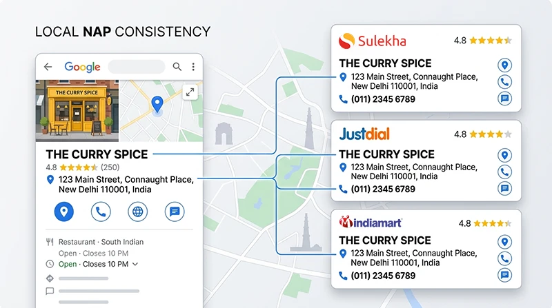 Consistent NAP details in Google Business Profile