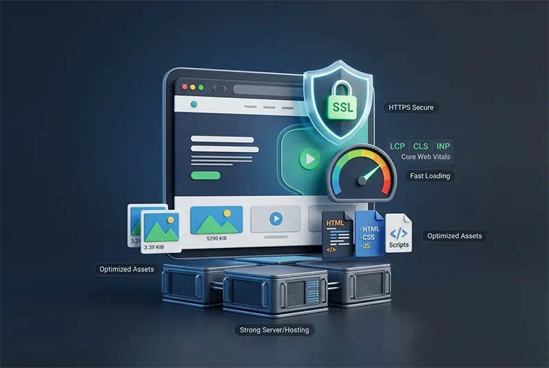 Site security and performance in technical SEO